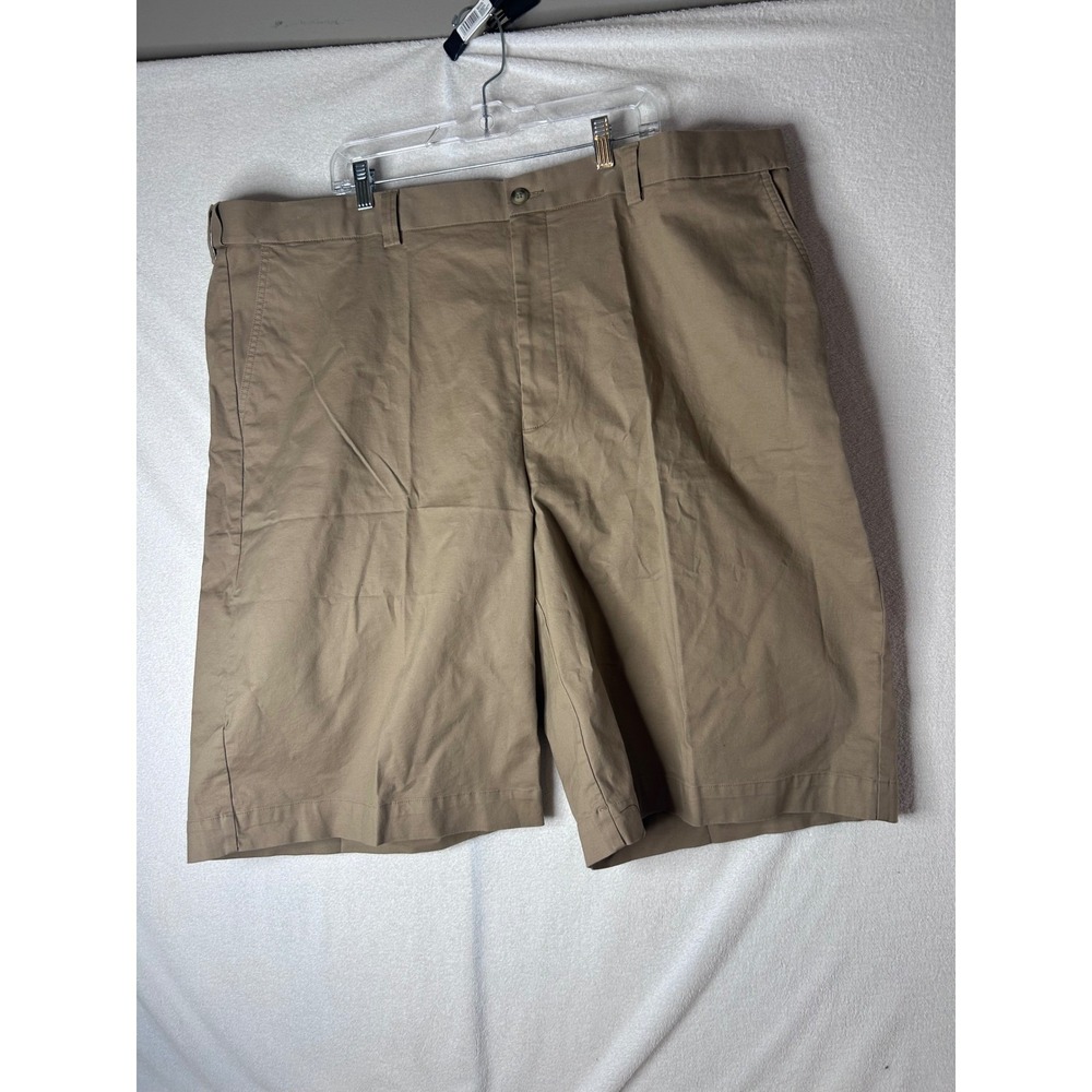 NWT Oak Hill Mens Stretch Chino Shorts Lot of 2 one of each khaki &navy Waist 50